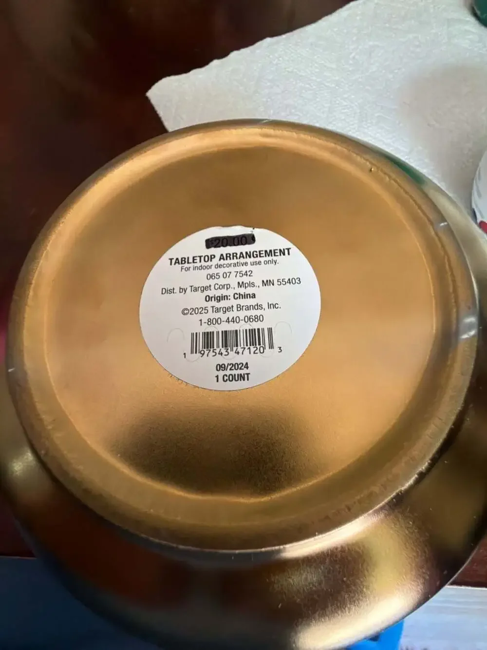 NEW UNIQUE Target Threshold Tabletop Moss Arrangement in Gold Bowl